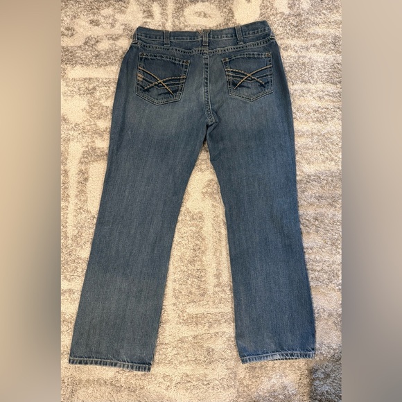 Ariat Mens M5 Jeans Slim Straight Leg Blue Denim Western Cowboy Size 36X32 - Picture 3 of 10